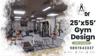 25x55 Gym Design | Low Budget Gym Interior Design | ADF Studio