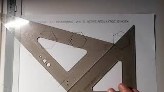 Teken en konstruksie van 'n regte reëlmatige Seshoek