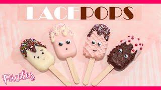 TUTORIAL LACEPOPS | Bocaditos de PALETAS TEMATIZADAS tipo MAGNUM | Popsicle de manera FÁCIL