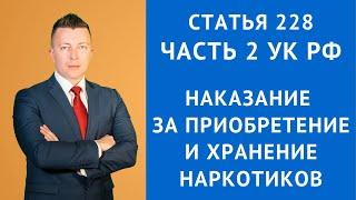 Наказание за приобретение и хранение наркотиков - статья 228 часть 2 УК РФ - Адвокат по наркотикам