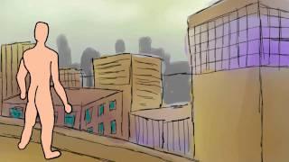 Animation pencil test dude on roof