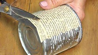Tin can + old book, incredible vintage result! 2 IDEAS with a tin cans, craft ideas, vintage crafts