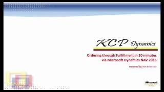 Ordering through Fulfillment in 10 Minutes - via Microsoft Dynamics NAV 2016