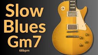 Smooth Slow Groove Blues Guitar Backing Track in G Minor (Gm7)