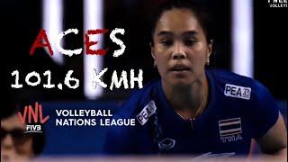 Powerful Serve Volleyball ACES (101.6 KM/H) by Onuma Sittirak | VNL 2018