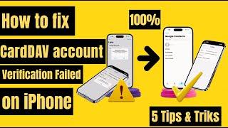 How to fix CardDAV account verification Failed on iPhone [101%]