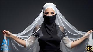 4K AI Art Lookbook Video of Arabian AI Girl ｜ Arabian Girl in Transparent Veil