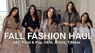 Try-On Fall Fashion Haul | A&F, petal and pup, h&m, tjmaxx, banana republic factory + primark