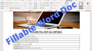 How to create a fillable word document