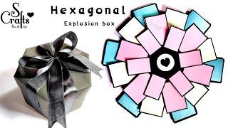 Hexagonal Explosion Box  | Handmade | Birthday gift ideas | S Crafts| cardmaking ideas|Scrapbooking