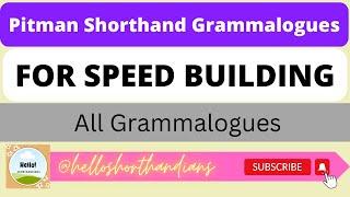 ||All Grammalogues Dictation|| Pitman Shorthand|| Hello Shorthandians|| #pitman #grammalogues