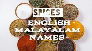 Spices Name in English and Malayalam