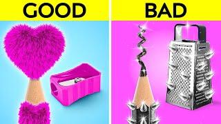 MEAN VS NICE GIRL MAKEOVER || Good vs Bad Beauty Transformation Hacks and Crafts by 123 GO!