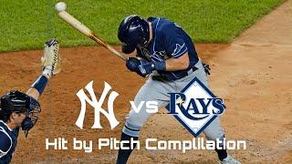 Yankees vs Rays | Hit by Pitch Compilation