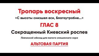  Тропарь воскресный, Глас 8 (альтовая партия) С высоты снизшел еси, Благоутробне...