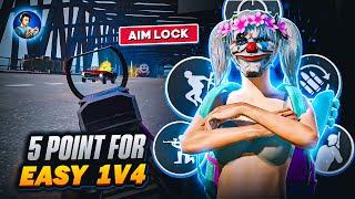 Secret 5 point for easy 1V4 clutch | Tips and tricks for aim improvement (BGMI/PUBG)