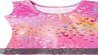 Domusgo Gymnastics Leotards for Girls Sparkly One-Piece Pro Kids Unitard Biketards with Shorts