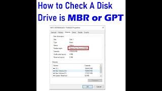 HOW TO CHECK  A DISKDRIVE IS MBR OR GPT