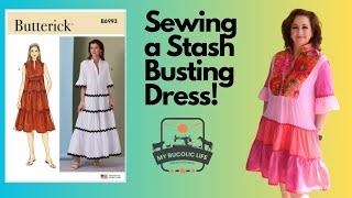 Sewing Butterick 6993 - As a fun "Stash Busting" project dress