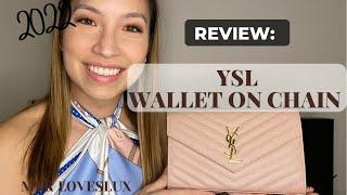 YSL Wallet on Chain: Review SAINT LAURENT monogram chain wallet what fits, modeling shots, worth it?