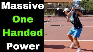 How to hit your ONE HANDED BACKHAND HARDER! Tennis tips and drills