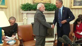 The President Meets with the Prime Minister of India