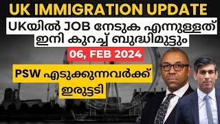 UK IMMIGRATION UPDATE! PSW എടുക്കുന്നവർക്ക് ഇരുട്ടടിയായി പുതിയ നിരക്കുകൾ! UK JOB MARKET UK Malayalam