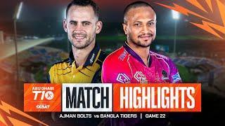 2024 Abu Dhabi T10 I Match 22 Highlights: Ajman Bolts vs Bangla Tigers | Season 8