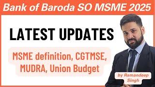 Bank of Baroda SO 2025 (MSME) – Latest Updates in 2025