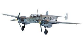 #Messerschmitt Bf 110 E-2. Plastic 1:48 scale model from Eduard (8203). Build video.