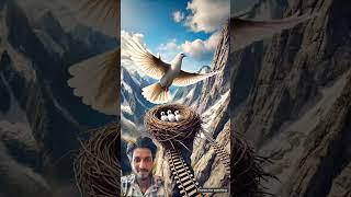 The story of the pigeon who made a nest on the peak of the mountain and laid many eggs  #ai #pigeon
