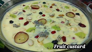 क्रीमी फ्रूट कस्टर्ड। बनाने कि सही तरीका//Fruit custard