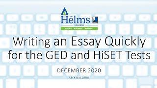 Write an Essay Quickly | GED and HiSET Writing Language Arts Prep