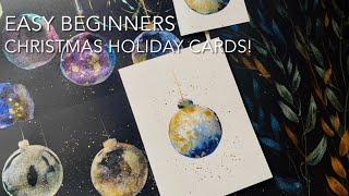 Beginners CHRISTMAS HOLIDAY CARD PAINTING Loose Watercolour PAINTING Techniques Tutorial Landscape