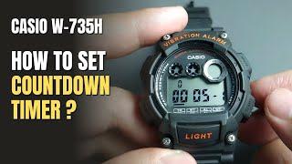 How to Set and Run Countdown Timer on Casio W-735H / W735 / W735H