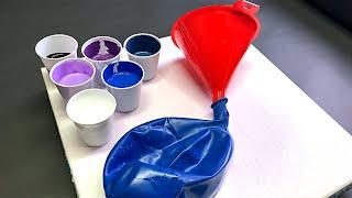 Wigglz Art!! Fluid Art BALLOON BLAST!! Acrylic Pouring Technique for Beginners!! Spin Art!