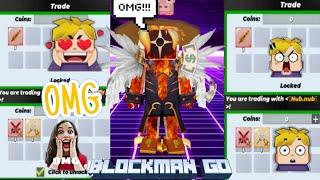 I GET NEW JORMUNGANAR'S GOLDEN SNAKE RARE SWORD IN  RICH TRADE SYSTEM IN SKYBLOCK BLOCKMAN GO