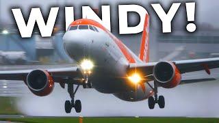 PLANE SPOTTING in 40MPH CROSSWIND! (60kts at 2,000ft!)  | With ATC (Bristol Airport) 4K