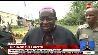 Inmates at Korinda Prison receive foodstuff from catholic faithful