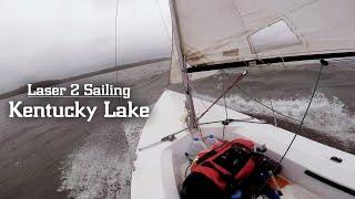 Laser 2 Sailing Kentucky Lake in 15kt Wind