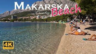 Makarska Beach, Croatia Walking Tour 4K