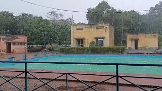 raining in Swimming pool view
