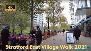 Stratford East Village Walk 2021| Olympic Village 2012 | Virtual Walk | 4K HD | Here We Go