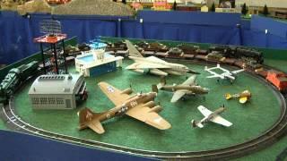 Joe's S scale military trains and planes display, ACSG Tidewater Division, Military Aviation Museum