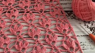 EASY crochet lace! Crochet scarf, shawls, summer top, cardigan. Crochet Video Tutorial