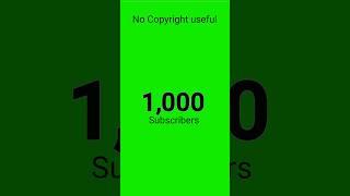 1k subscribers complete live countdown green screen no copyright 2025 | subscribe green screen