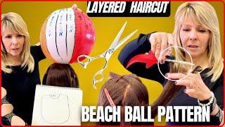 LAYERED Haircut TUTORIAL with a SURPRISE Twist | BEACH Ball Pattern | Coach Kimmy