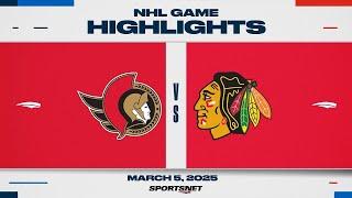 NHL Highlights | Senators vs. Blackhawks - March 5th, 2025