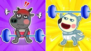 Baby Wolfoo is so strong! Weight Lifting Challenge for Kids @Baby_Jenny