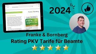 Franke und Bornberg - Rating PKV Tarife für Beamte 2024